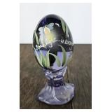 Signed Fenton Egg Hand Painted Purple