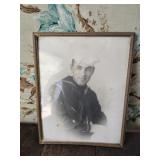 Vintage Framed Photo of Naval Sailor