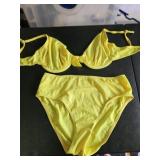 1990's Vintage Women's Yellow Bikini Swimsuit