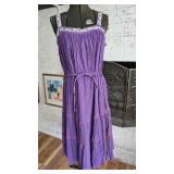 Eccobay 80's Sundress Paisley Trim on Purple