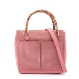 Gucci Bamboo 2Way Handbag Pink