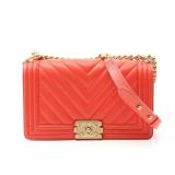 Chanel Boy Chevron Chain Red