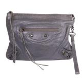 Balenciaga Motorcycle Clutch Gray