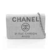 Chanel Deauville Chain Wallet Gray