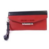 Prada Calfskin Clutch Red Black