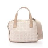 Chanel Nylon 2Way Handbag Beige
