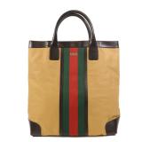 Gucci Canvas Tote Sand Brown