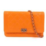 Chanel Boy Wallet on Chain Orange