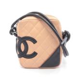 Chanel Cambon Shoulder Beige Black