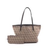 Fendi Zucchino Tote Beige Brown