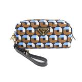 Prada Nylon Pouch Blue Brown