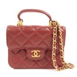 Chanel Top Handle Flap 2Way Red