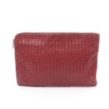 Bottega Intrecciato Clutch Red