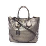 Prada Leather 2Way Khaki Brown