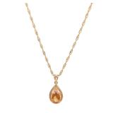 Citrine Diamond Necklace 14K YG