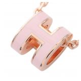 Hermes Mini Pop H Necklace Pink Gold