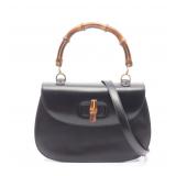 Gucci Bamboo 2 Way Handbag Black
