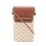 Celine Triomphe Phone Pouch Ivory Brown