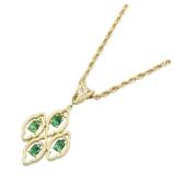 Green Garnet Diamond Necklace YG