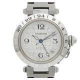 Cartier Pasha C GMT W31029M7 Auto Silver