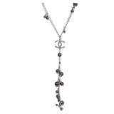 Chanel CC Metal Black Silver