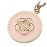 Chanel Camellia Circle Necklace Pink