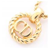 Dior CD Logo GP Gold Necklace