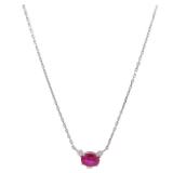 Ruby Diamond Necklace Platinum