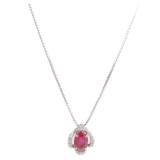 Ruby Diamond Necklace Platinum