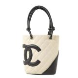 Chanel Cambon Tote White Black