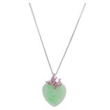 Jade Ruby Necklace 18K White Gold