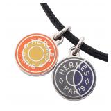 Hermes Eclipse Necklace Black Silver