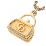 Dior Bag Motif Necklace Gold