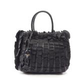 Prada Frill Handbag Black