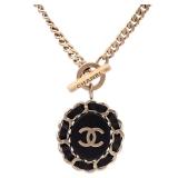 Chanel CC Black Gold Necklace
