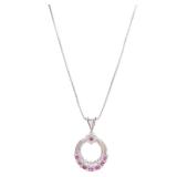 Ruby Diamond Necklace Platinum
