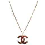 Chanel CC Fabric Gold Red