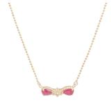 Ruby Diamond Necklace Yellow Gold