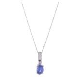 Sapphire Diamond Necklace Platinum