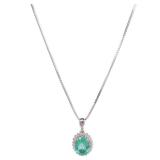 Emerald Diamond Necklace Platinum