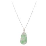 Jade Diamond Necklace 18K White Gold