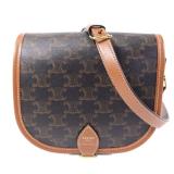 Celine Folco Brown Coated Canvas