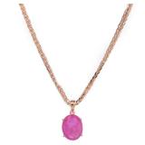 Ruby Necklace Yellow Pink Gold