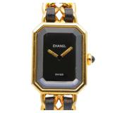 Chanel Premiere M Quartz Gold Plated Black