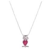 Ruby Diamond Necklace White Gold