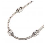 Chanel Coco Mark Silver Necklace