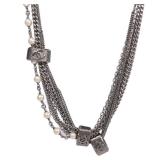 Chanel CC Metal Silver Necklace
