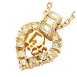 Dior Logo Heart GP Gold Necklace