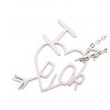 Dior Heart Arrow Necklace Silver