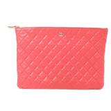 Chanel Lambskin Clutch Pink